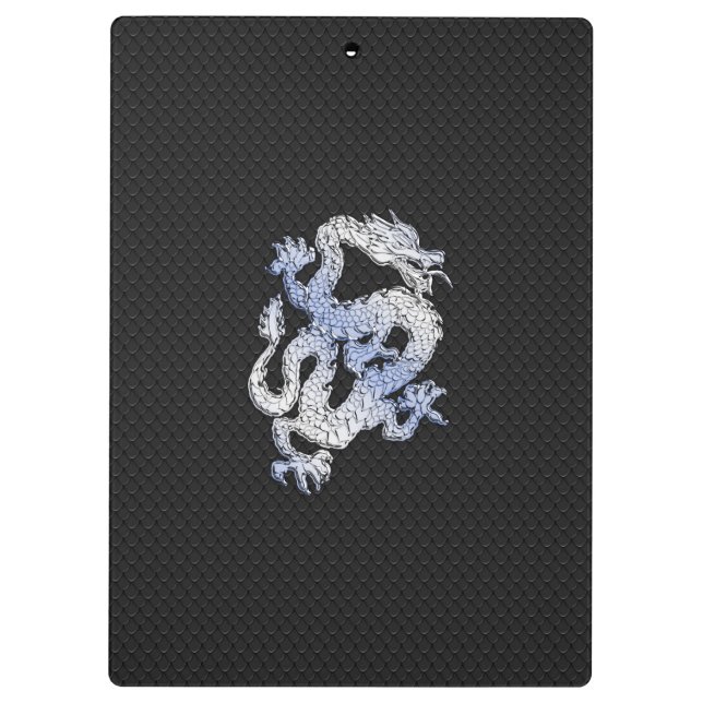 Chrome orient Style Dragon Black Snake Skin Print Clipboard (Back)