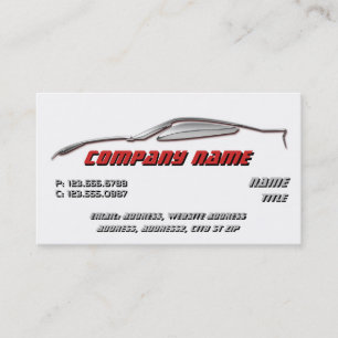 Chrome Outline Corvette Business cards