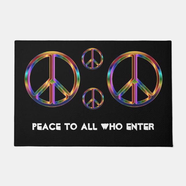 Chrome Peace Sign Doormat (Front)