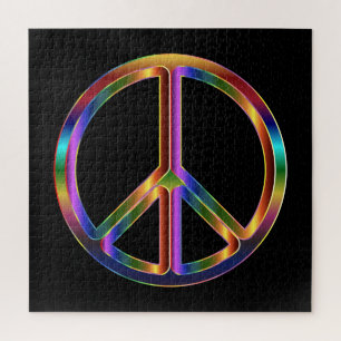 Chrome Peace Sign Jigsaw Puzzle