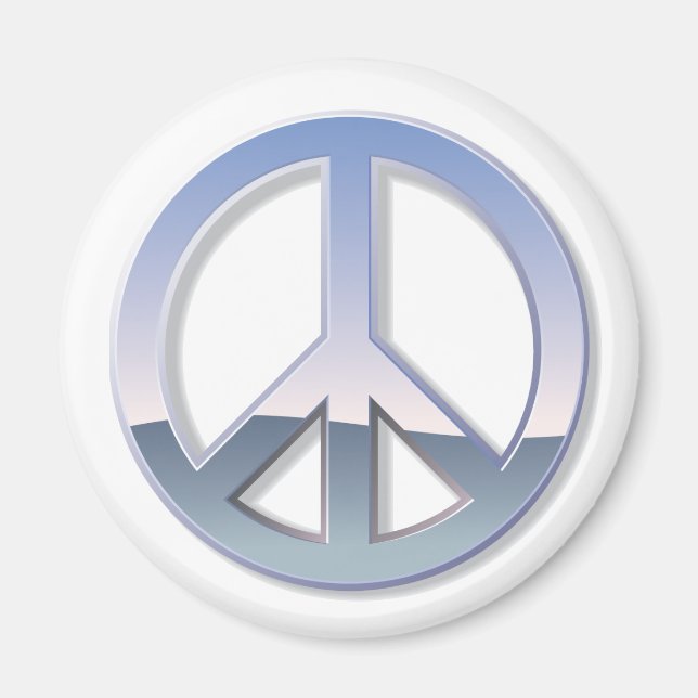 Chrome Peace Sign Magnet (Front)