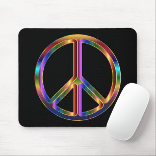 Chrome Peace Sign Mouse Mat
