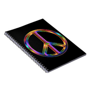Chrome Peace Sign Notebook