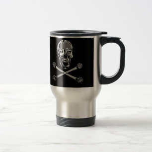 Chrome Pirate Jolly Rogers Travel Mug