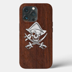 Chrome Pirate onWet Mahogany Print iPhone 13 Pro Case
