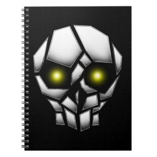 Chrome Plated Skull with Glowing Eyes Notebook
