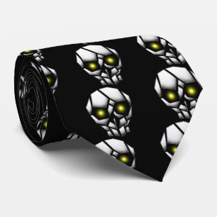 Chrome Plated Skull with Glowing Eyes Tie