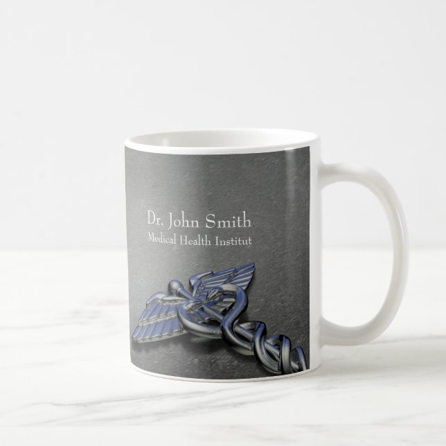 Chrome Professional Medical Caduceus Coffee Mug (Right)