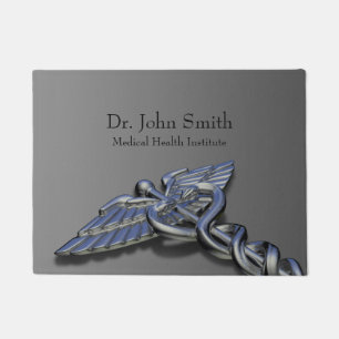Chrome Professional Medical Caduceus Doormat