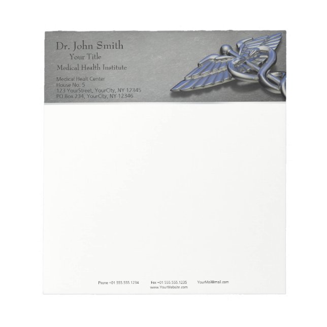 Chrome Professional Medical Caduceus - Notepad (Front)