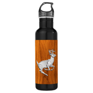 Chrome Running Deer on Fine Teak Print 710 Ml Water Bottle