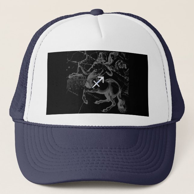 Chrome Sagittarius Zodiac Sign Hevelius circa 1690 Trucker Hat (Front)