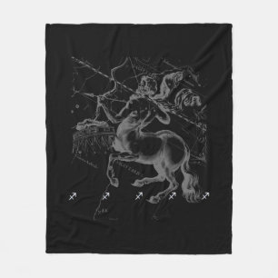 Chrome Sagittarius Zodiac Sign on Hevelius Decor Fleece Blanket