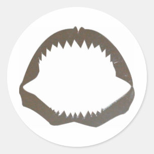 Chrome Shark Jaws Classic Round Sticker