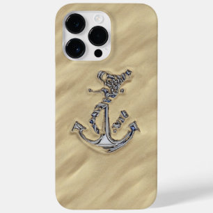 Chrome Silver Rope Anchor in the Sand Case-Mate iPhone 14 Pro Max Case