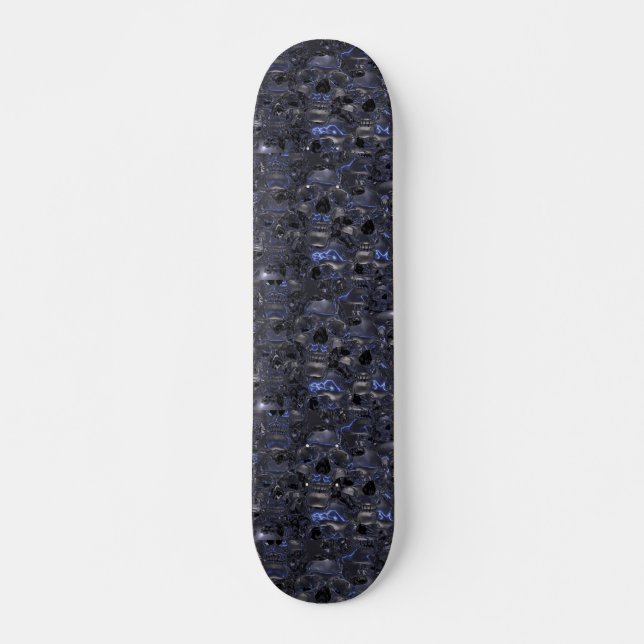 Chrome Skull and Bones Skateboard (Front)