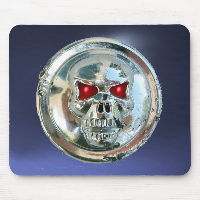 CHROME SKULL , Blue topaz Mouse Mat (Front)