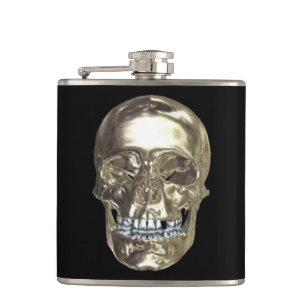 Chrome Skull Flask