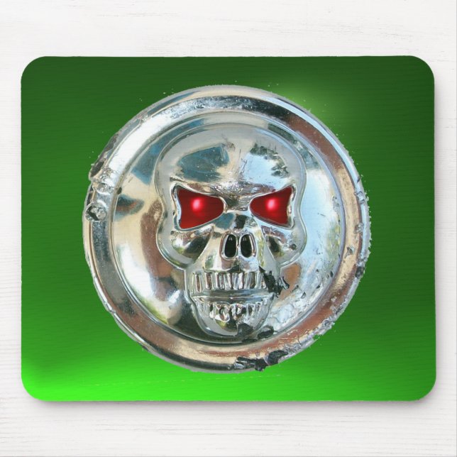 CHROME SKULL , Green Emerald Mouse Mat (Front)