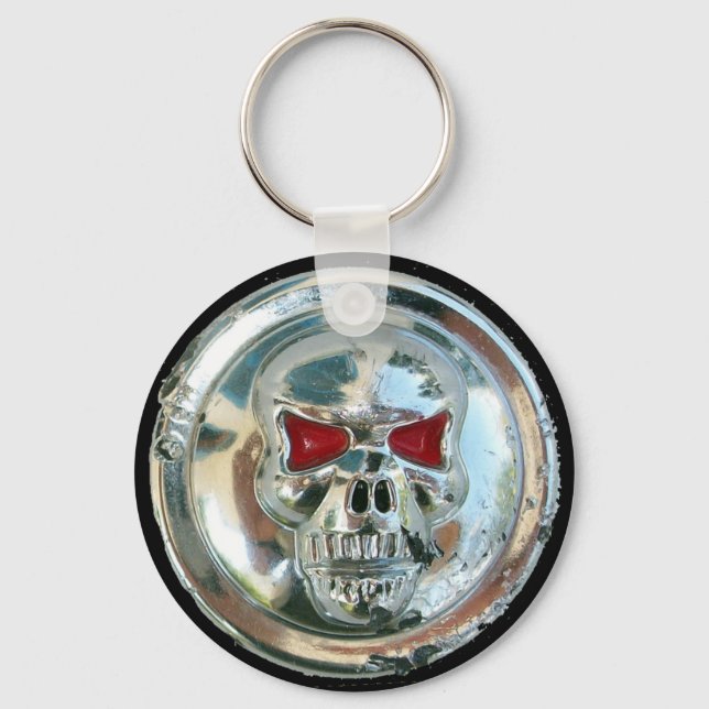 CHROME SKULL KEY RING (Front)