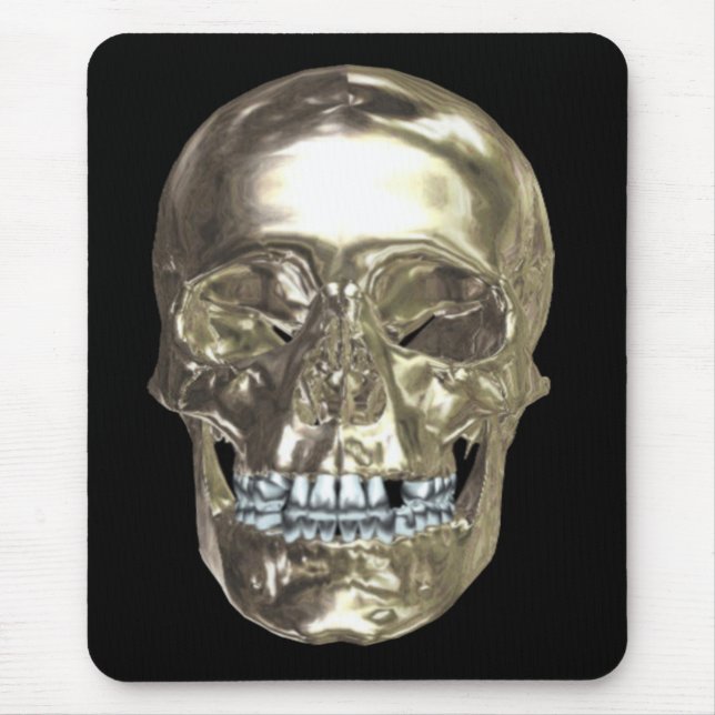 Chrome Skull Mouse Pad (Front)