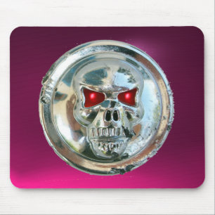CHROME SKULL , Pink Amethyst Mouse Mat
