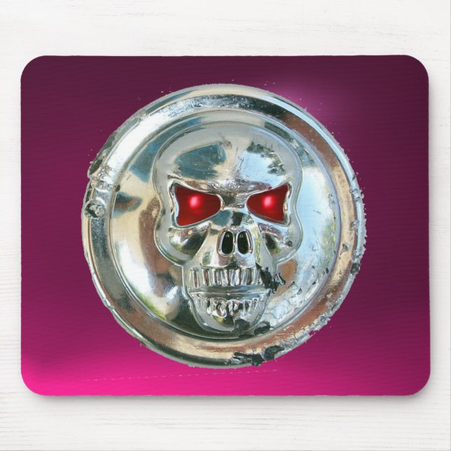 CHROME SKULL , Pink Amethyst Mouse Mat (Front)