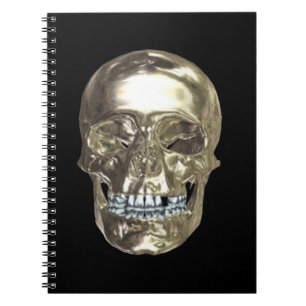Chrome Skull Spiral Notebook