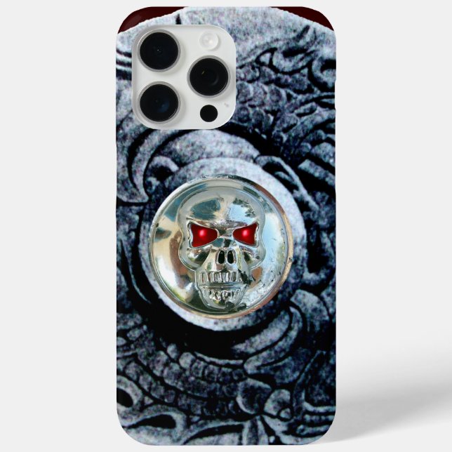 CHROME SKULL WITH FANTASY GRIFFINS Case-Mate iPhone CASE (Back)