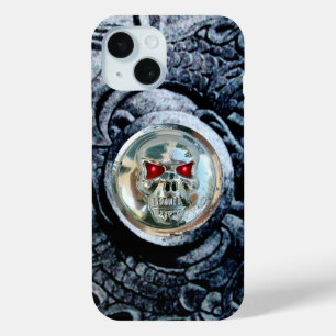 CHROME SKULL WITH FANTASY GRIFFINS iPhone 15 CASE
