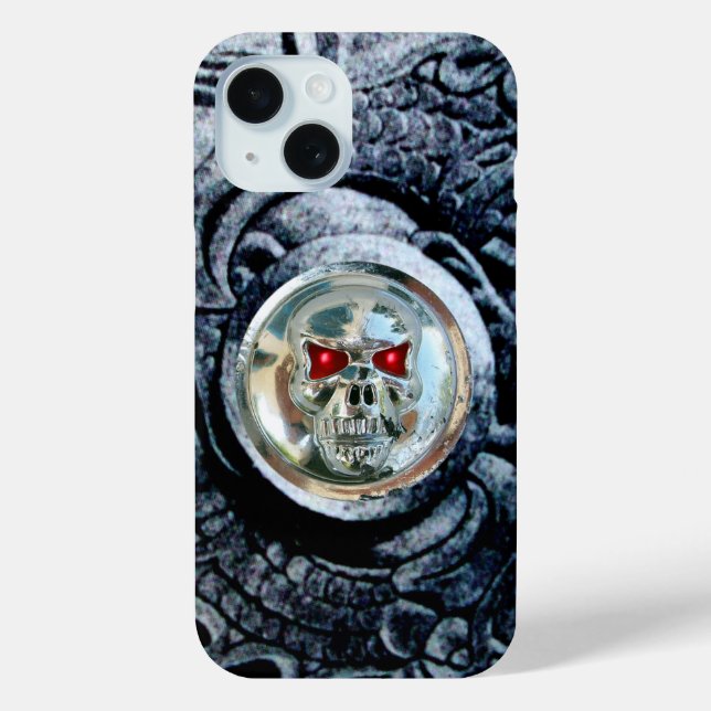 CHROME SKULL WITH FANTASY GRIFFINS Case-Mate iPhone CASE (Back)