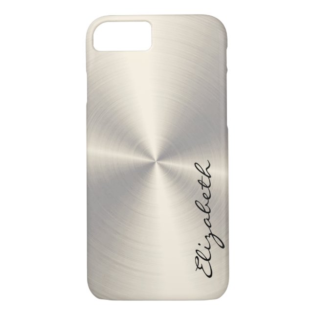 Chrome Stainless Steel Metal Look Case-Mate iPhone Case (Back)