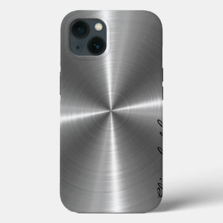 Chrome Stainless Steel Metal Look iPhone 13 Case