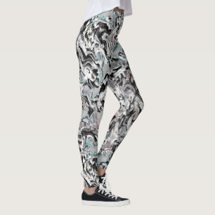 Chrome stains with gradient or fume, Black to Grey Leggings