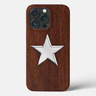 Chrome Star on Wet Mahogany Print iPhone 13 Pro Case