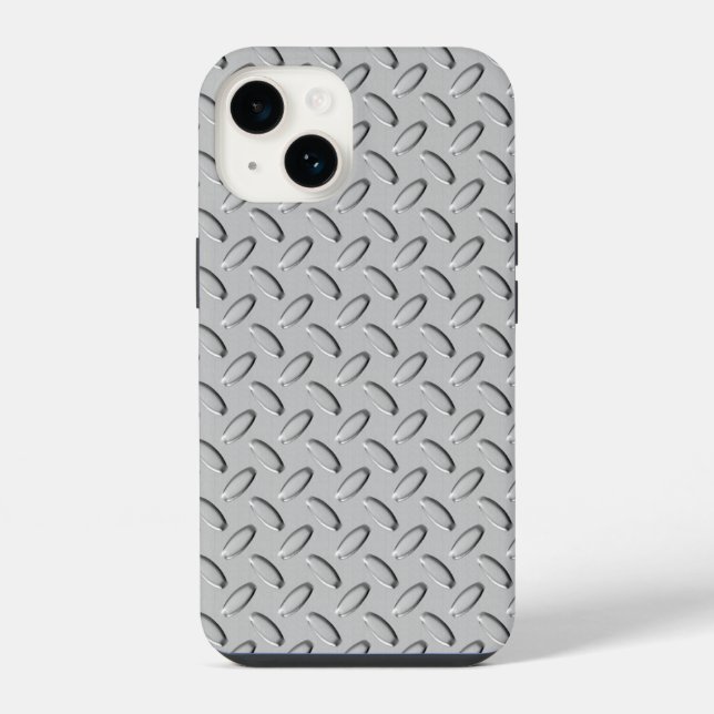 Chrome Steel Diamond Plate iPhone Case (Back)