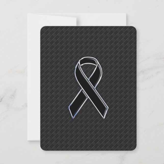 Chrome Style Black Ribbon Awareness (Front)