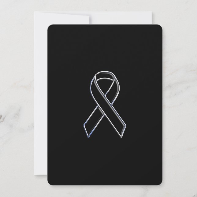 Chrome Style Black Ribbon Awareness (Front)