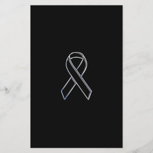Chrome Style Black Ribbon Awareness Flyer
