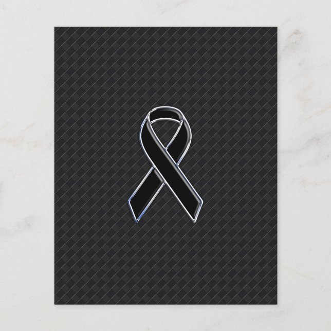 Chrome Style Black Ribbon Awareness Flyer (Front)