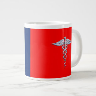 Chrome Style Caduceus Medical Symbol League Large Coffee Mug