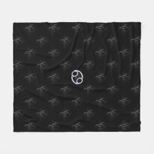 Chrome Style Cancer Zodiac Sign on Hevelius 1690 Fleece Blanket