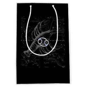 Chrome Style Cancer Zodiac Sign on Hevelius 1690 Medium Gift Bag