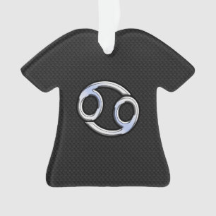 Chrome Style Cancer Zodiac Symbol Ornament