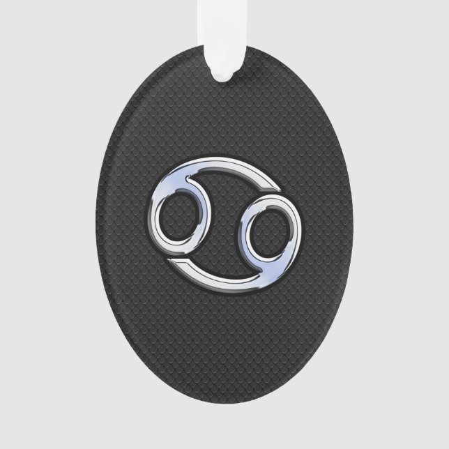 Chrome Style Cancer Zodiac Symbol Ornament (Front)