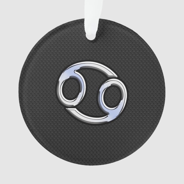 Chrome Style Cancer Zodiac Symbol Ornament (Front)