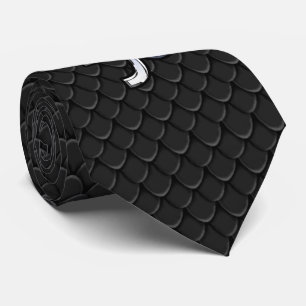 Chrome Style Capricorn Sign on Snake Skin Decor Tie