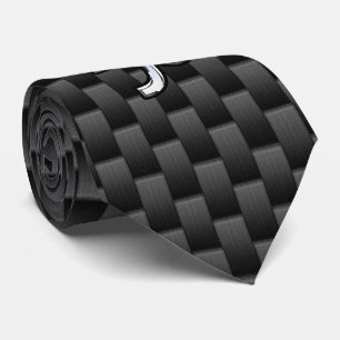 Chrome Style Capricorn Symbol on Carbon Fibre Tie