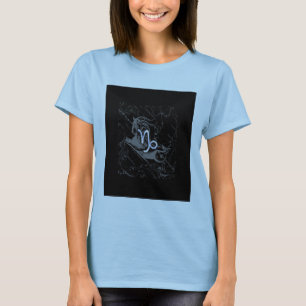 Chrome Style Capricorn Zodiac Sign on Hevelius T-Shirt