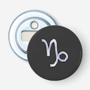 Chrome Style Capricorn Zodiac Sign on Snake style Bottle Opener